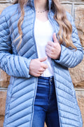 Ladies Thigh Jacket | Classic Colours Ember Down
